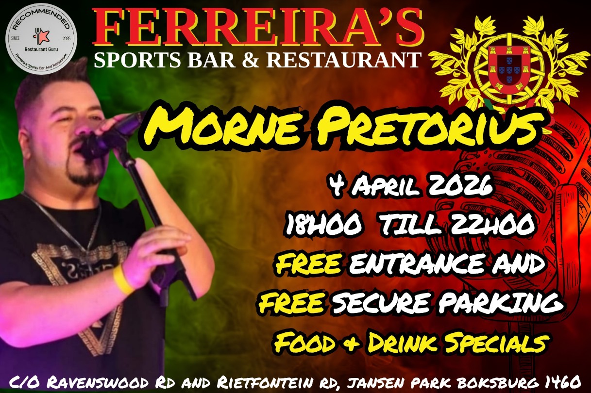 Morne Pretorius @ Ferreira'S Restaurant And Sports Bar, 04-04-2026 18:00