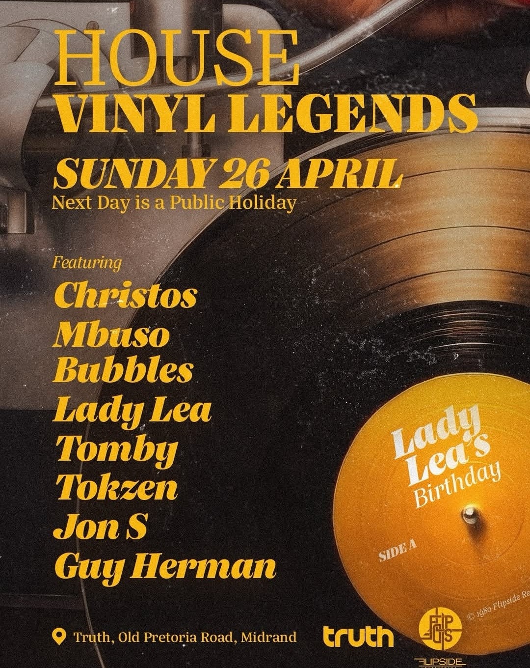 House Vinyl Legends @ Truth Night Club, Midrand, 26-04-2026 - Image 1